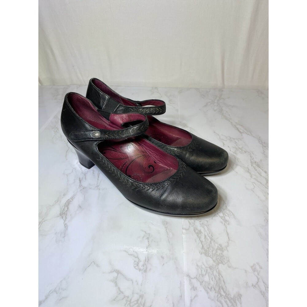 ABEO Bio system Leather Shoes Womens 9.5N Black Leather Mary Jane’s With Strap